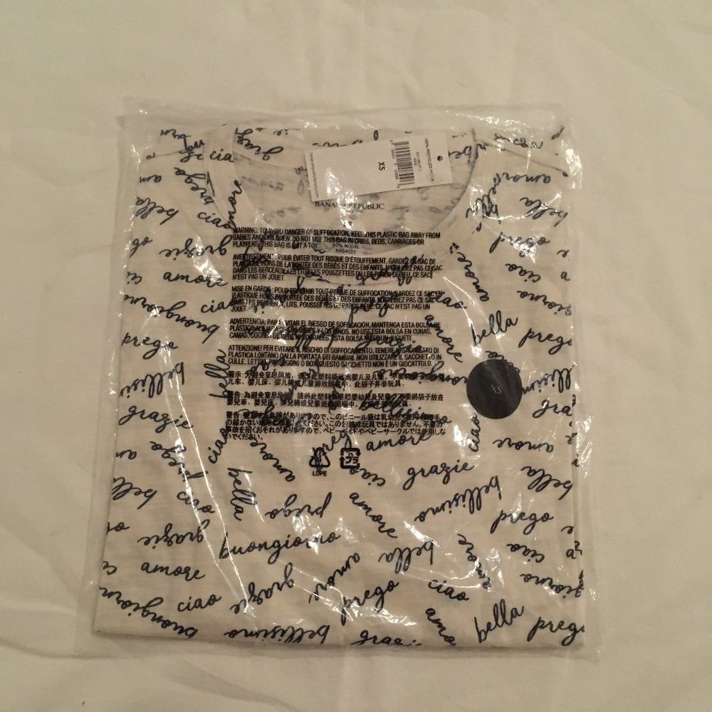 BR | White French Printed Long Sleeve T-Shirt